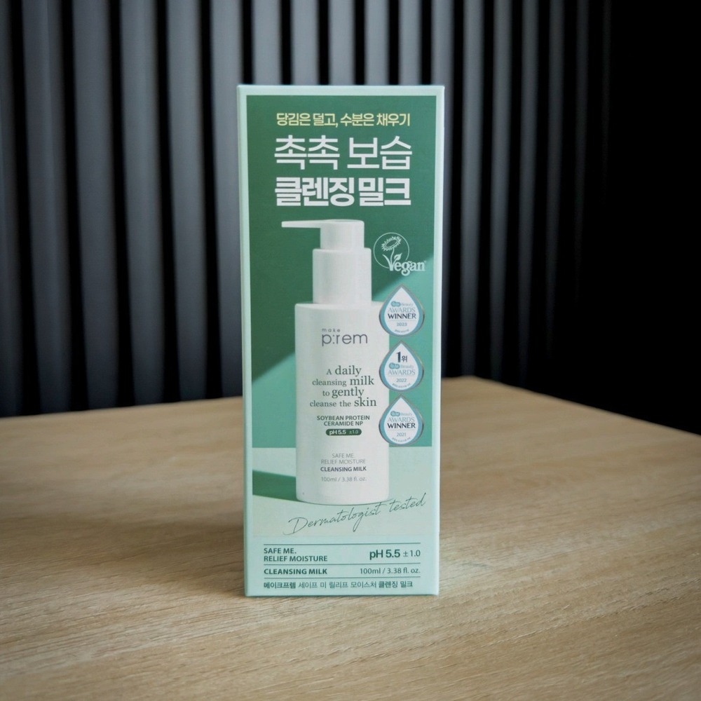 Make P:rem Safe Me Relief Moisture Cleansing Milk 100ml Low pH Vegan Face Wash